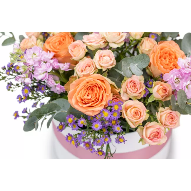 flower box with roses